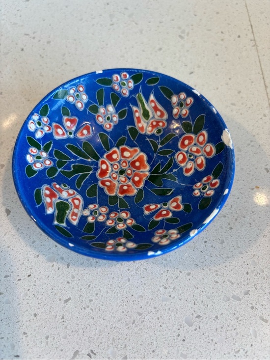 Other - Blue Floral Cloisonné Decorative Bowl
